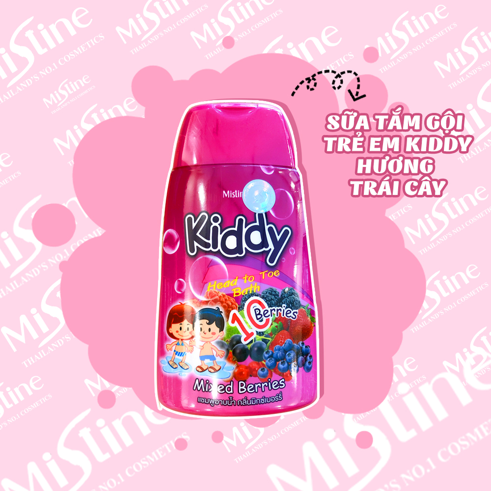 SỮA TẮM GỘI TOÀN THÂN TRẺ EM HƯƠNG TRÁI CÂY MISTINE HEAD TO TOE BATH MIXED BERRIES 200ML