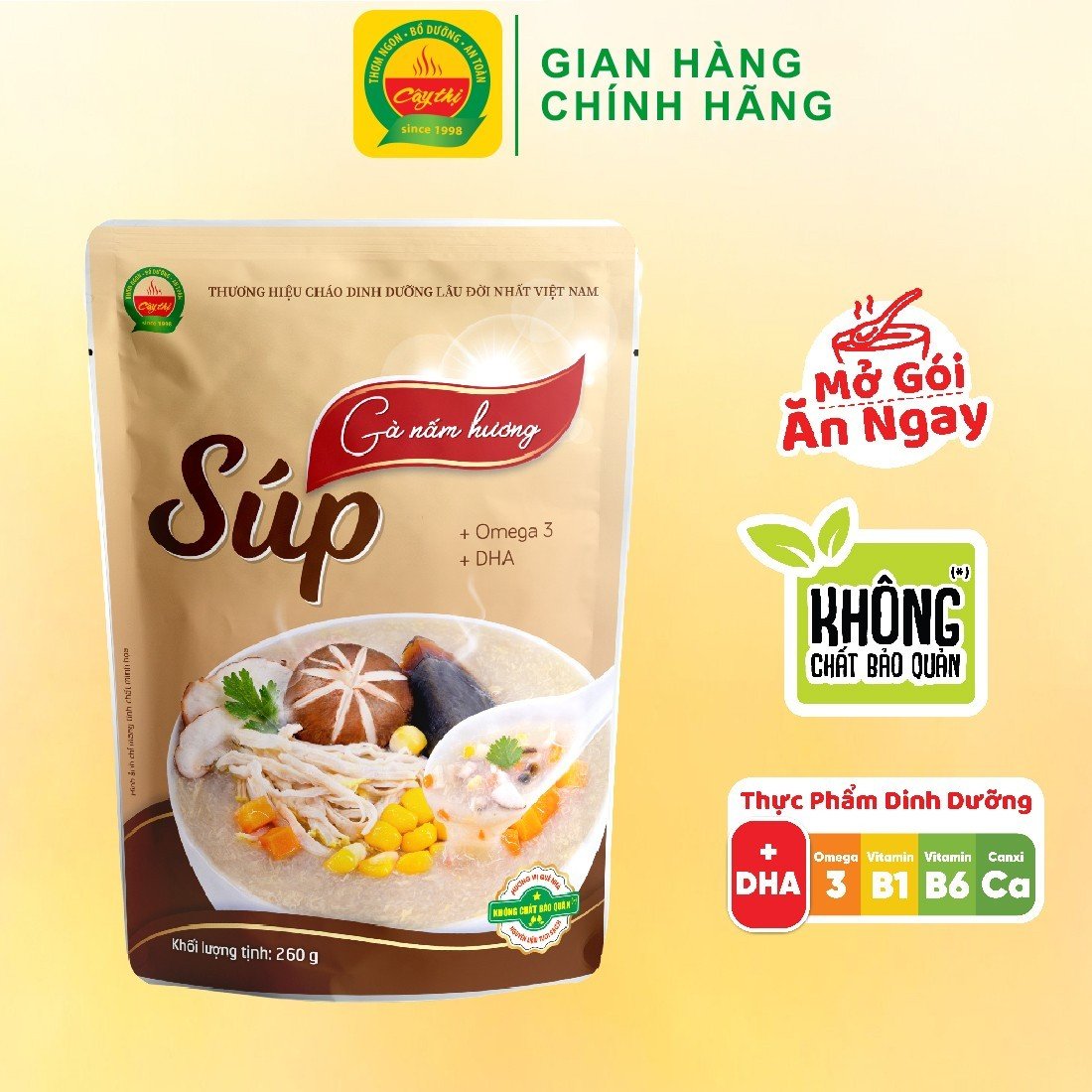 Súp Dinh Dưỡng Gà Nấm Hương Thương Hiệu Cây Thị