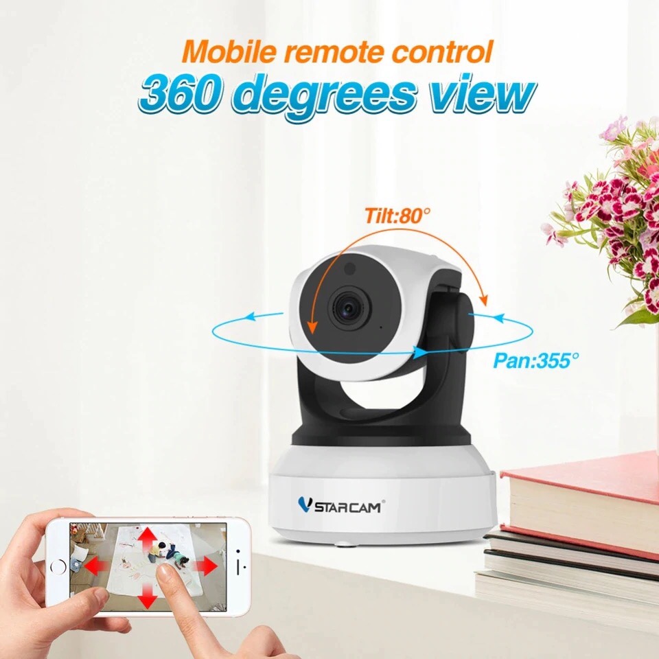 Camera IP Wifi VStarcam C24s 2.0 - Full HD 1080p không dây , Kèm thẻ nhớ 128GB A1 Lexar - Hàng chính hãng