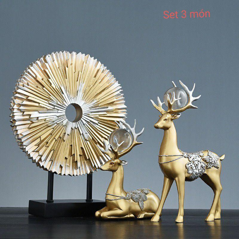 SET DECOR TRANG TRÍ CẶP HƯƠU VÀ HOA MẶT TRỜI