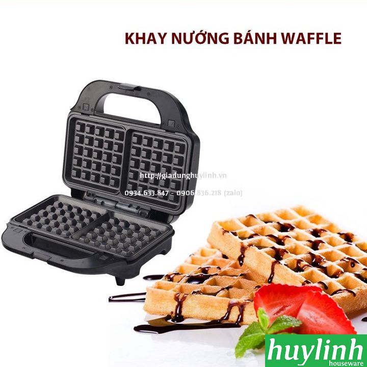 Máy - Kẹp nướng bánh sandwich 3 trong 1 Tiross TS9655 - 900W - Hàng chính hãng