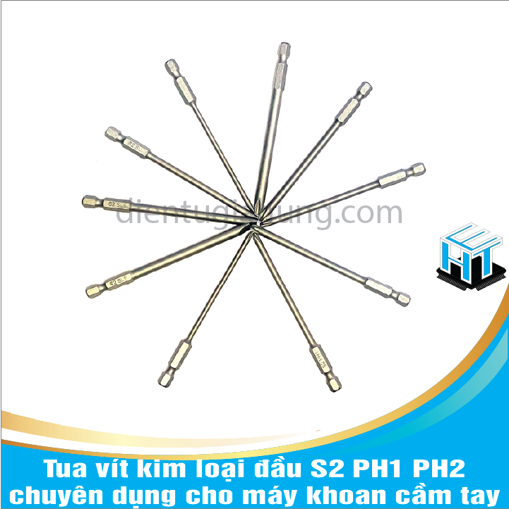Tua vít kim loại đầu S2 PH1 PH2 chuyên dụng cho máy khoan cầm tay