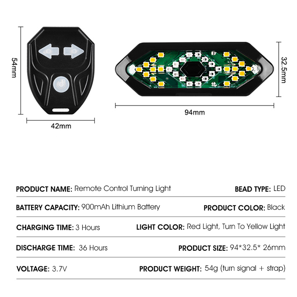 Đèn xi nhanh xe đạp phía sau USB điều khiển không dây, dễ vận hành