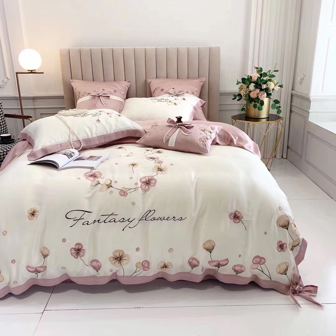 Bộ Chăn Ga Gối Lụa Tencel 60s Fantasy Flowers Cao Cấp