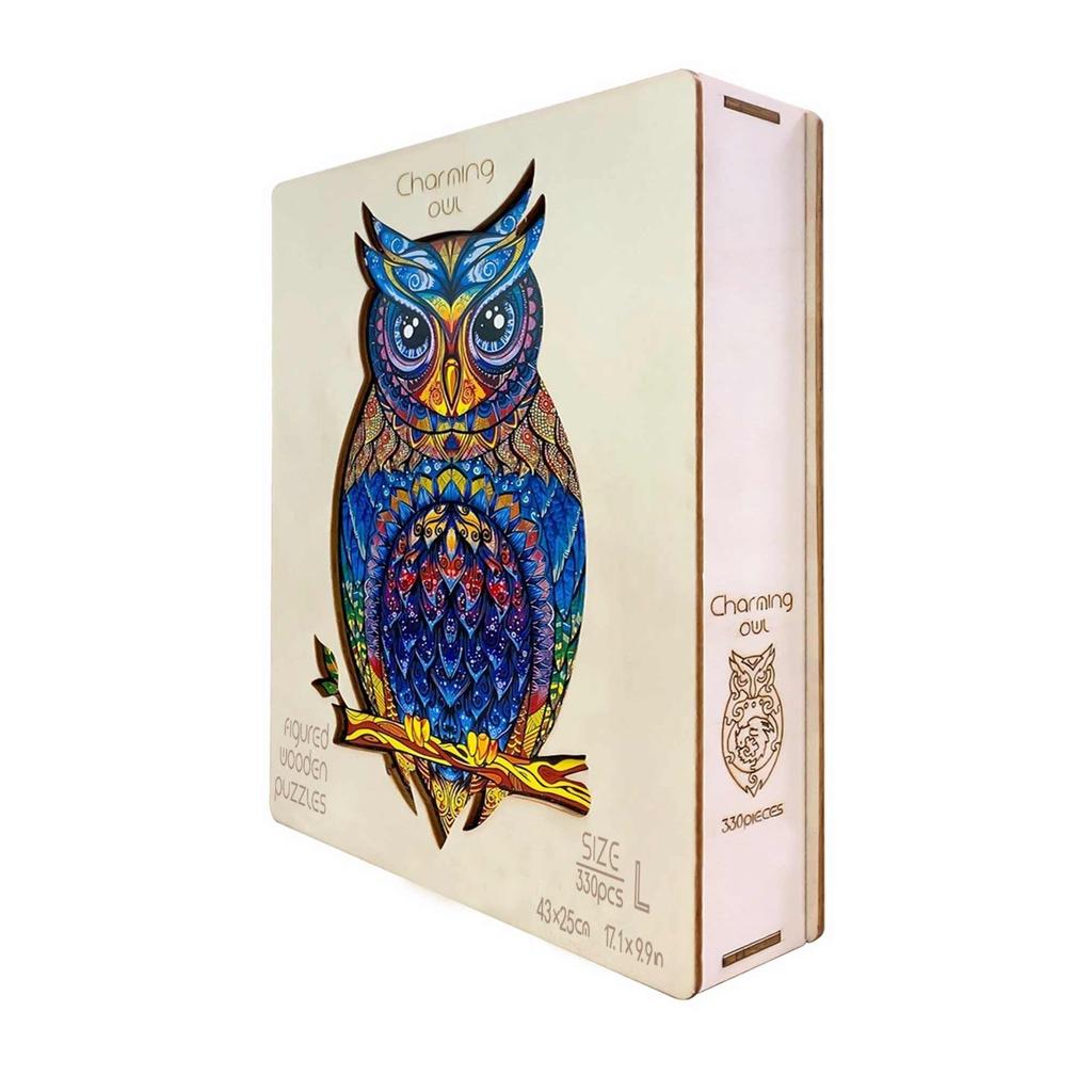 Đồ chơi xếp hình gỗ wooden jigsaw puzzles Charming Owl 175 mảnh ghép- M size