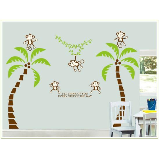 Decal trang trí tường 2 cây dừa lớn