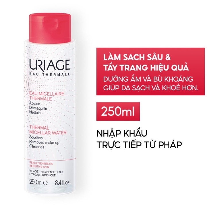 [Uriage] Nước tẩy trang dưỡng khoáng dành cho da nhạy cảm Eau Micellaire Thermale PS (250ml)