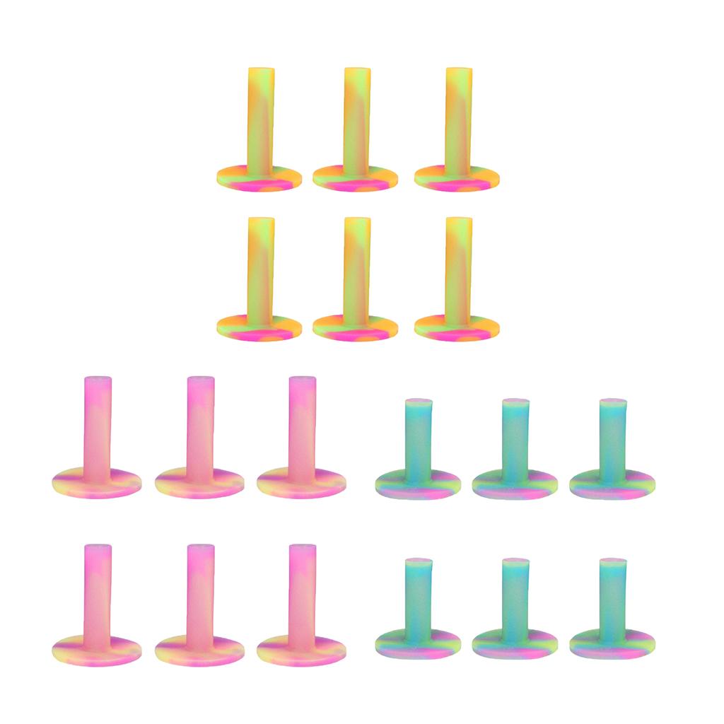 6 Pieces Rubber Golf Tee Golf Driving Range Practice Tee Holder - Red, Pink, Blue