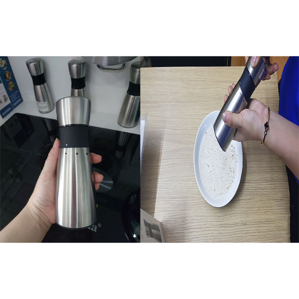 Dụng cụ xay tiêu Malloca MMPM-657A - Xay bằng tay - Có 4 mức để xay phù hợp với kích thước gia vị