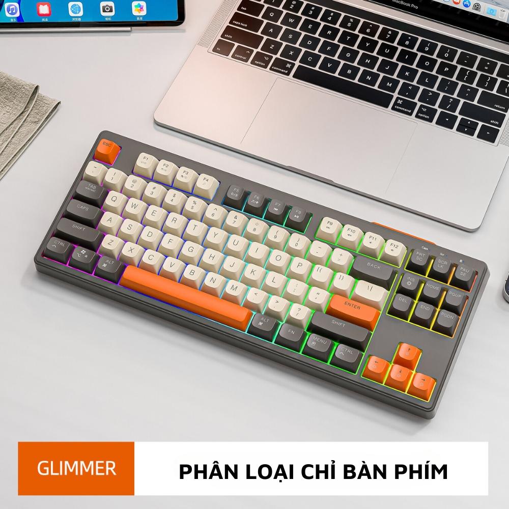 Bàn Phím Không Dây Bluetooth PIN Sạc TEKKIN M87 LED giả cơ Dùng Cho Máy Tính - hàng nhập khẩu