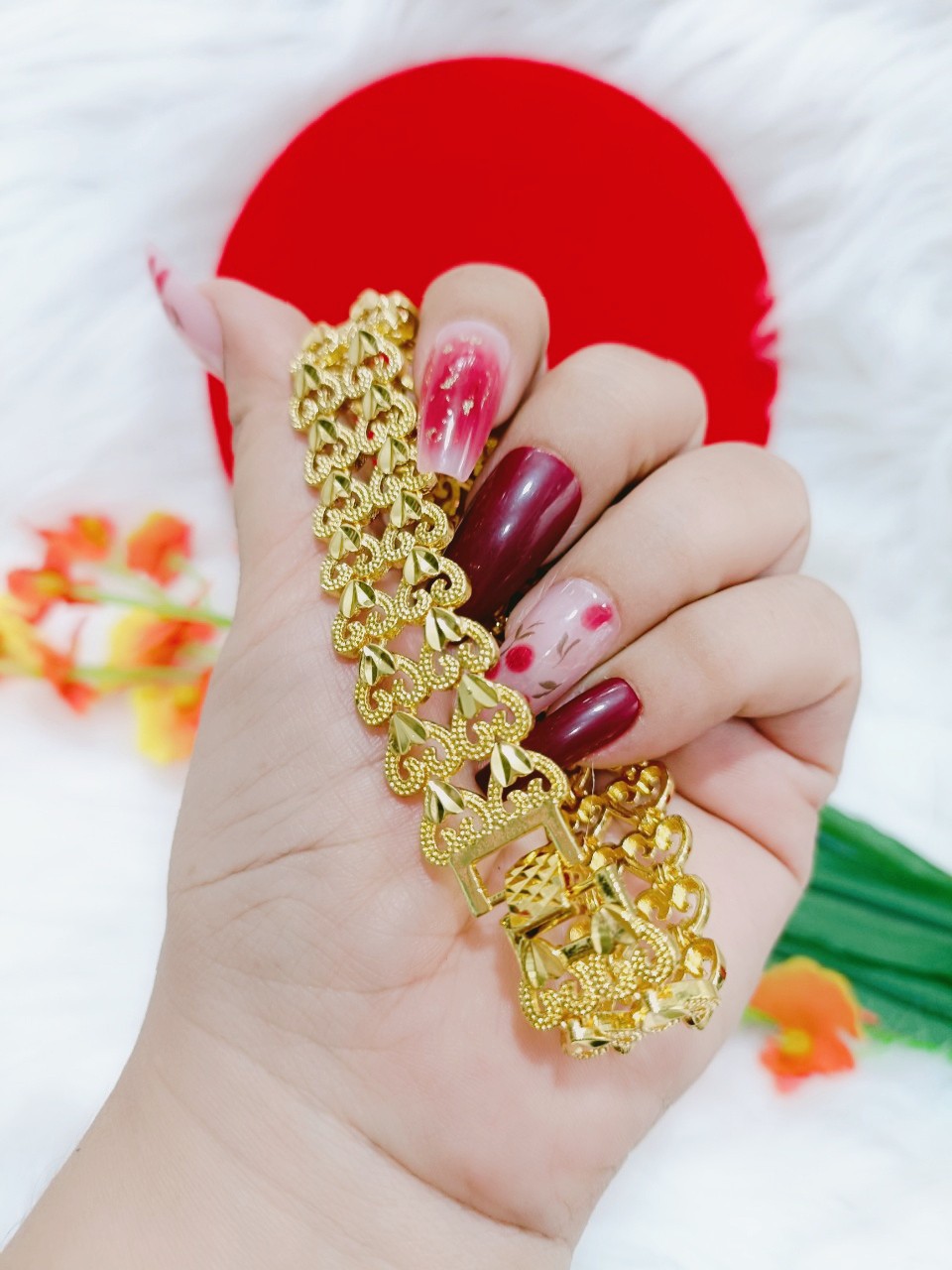 Lắc tay trái tim mạ 24.k cao cấp E69