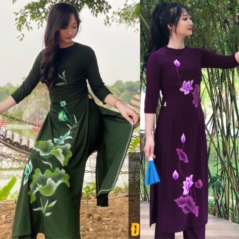 Đồ Lam Đi Chùa # Áo Dài Vải Thun # Quần Áo Nữ # Đồ Bộ Nữ