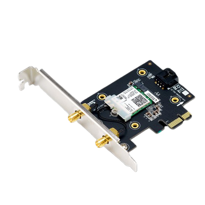 Card Mạng Không Dây Wifi Asus PCE-AX3000 (Tray Không Hộp)  WiFi 6 (802.11ax) Băng Tần Kép Bluetooth 5.0 Bảo Mật Mạng WPA3 OFDMA MU-MIMO - Hàng Chính Hãng