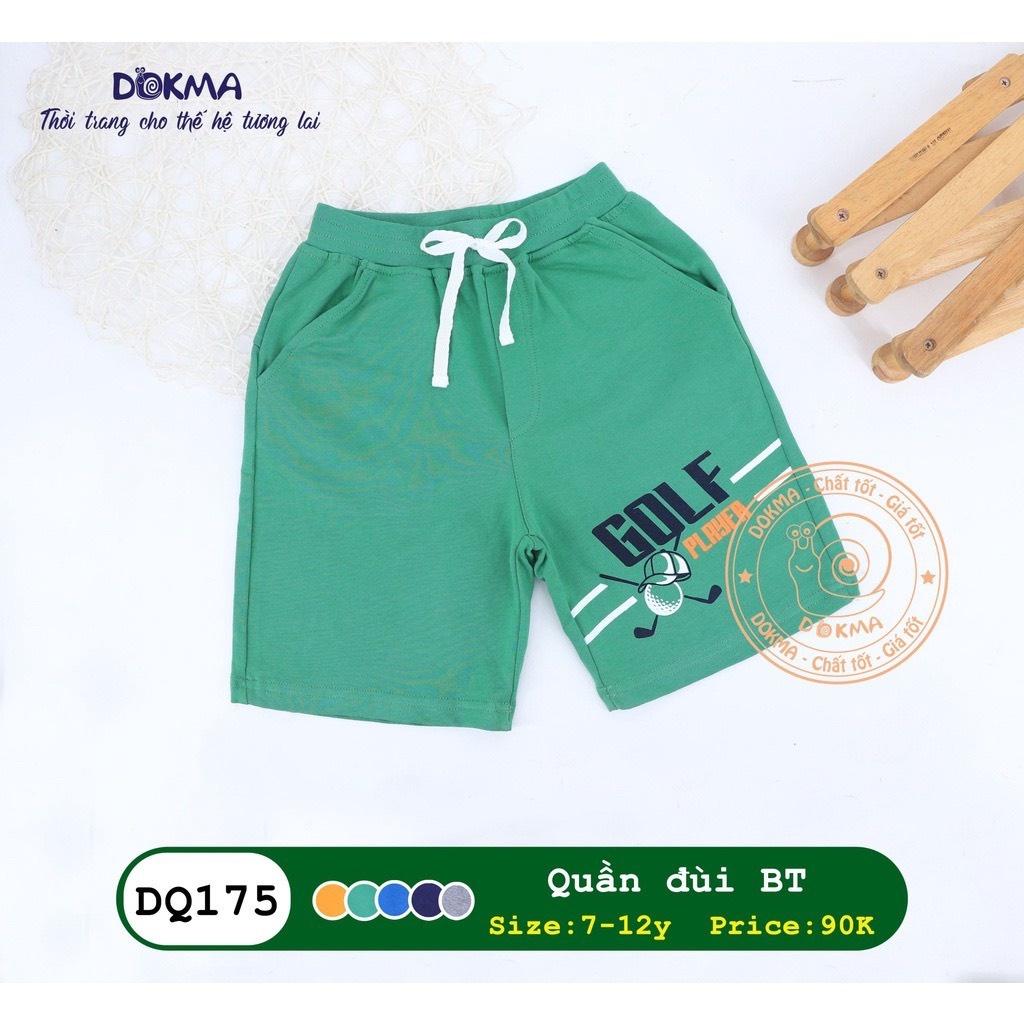 Dokma Quần lửng bé trai thể thao chất cotton da cá 7-12 tuổi DQ175