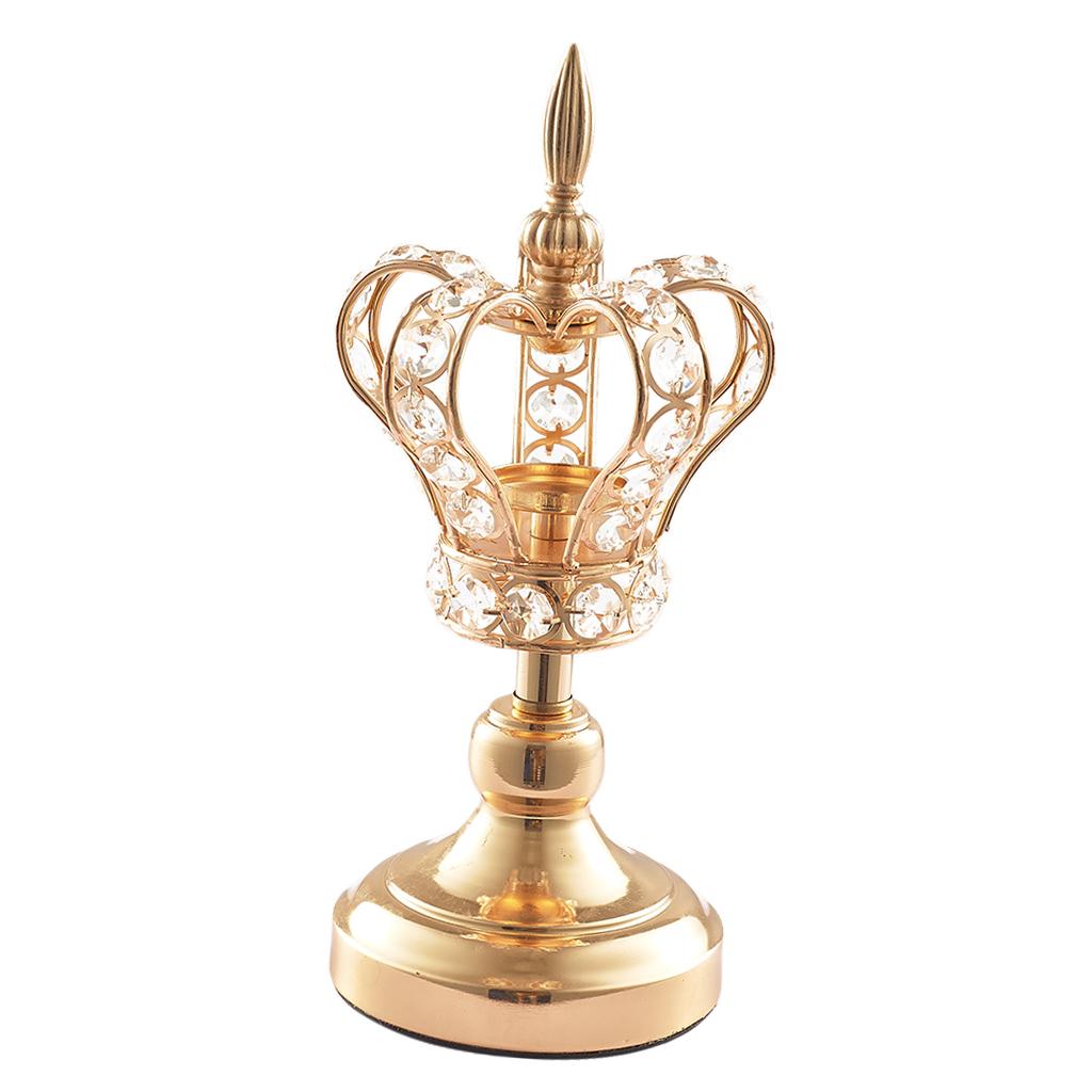 2xGold  Candlestick Ornament Tea Light Holder Photo Prop Desktop Decor