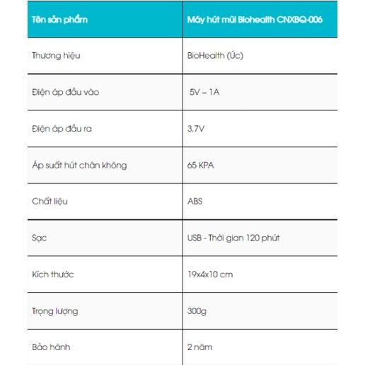 Máy hút mũi Biohealth CNXBQ-006, Hàng chính hãng - bảo hành 2 năm