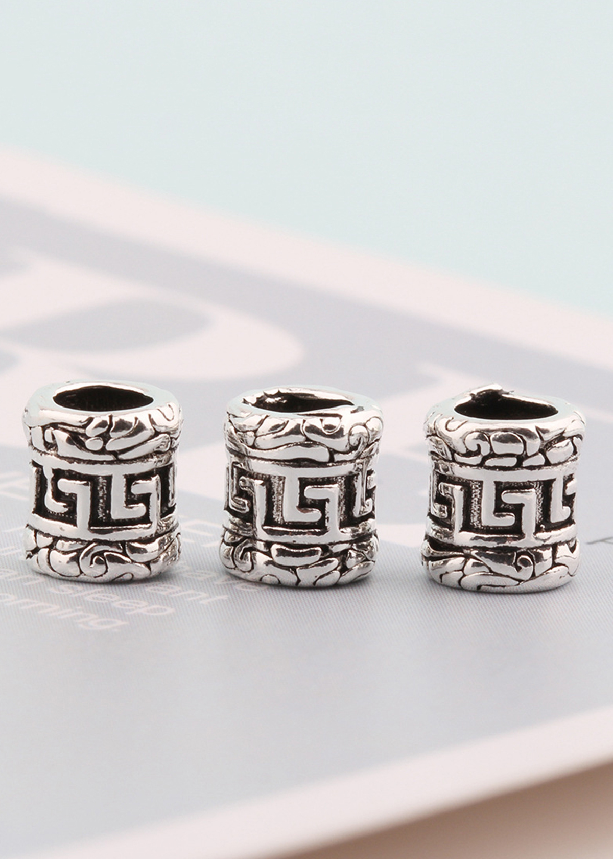 Combo 3 cái charm bạc trụ xỏ ngang - Ngọc Quý Gemstones