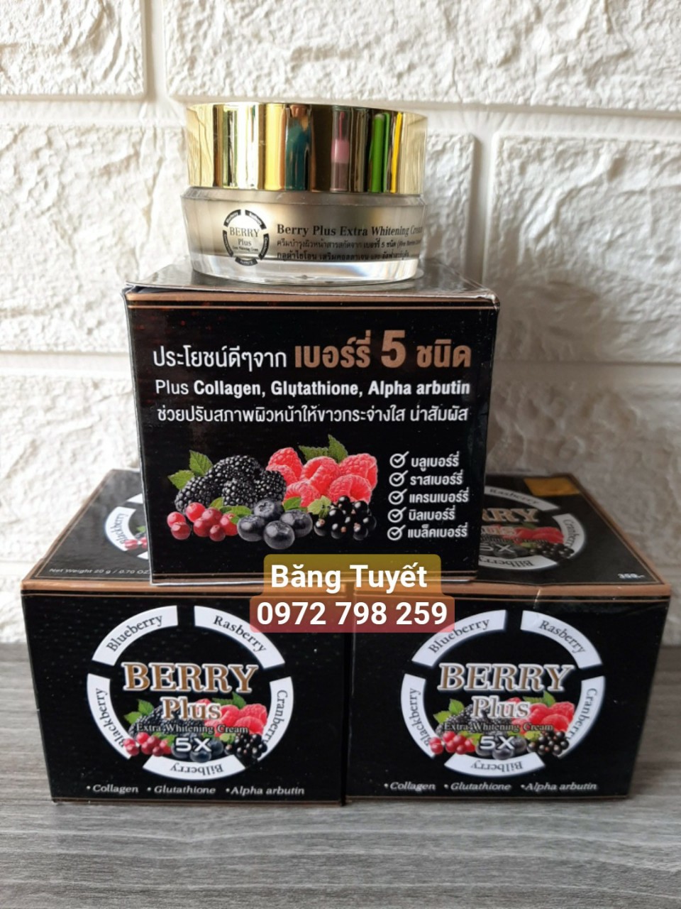 Kem nám tàn nhang Berry Plus 5X Extra Whitening Cream Thái Lan