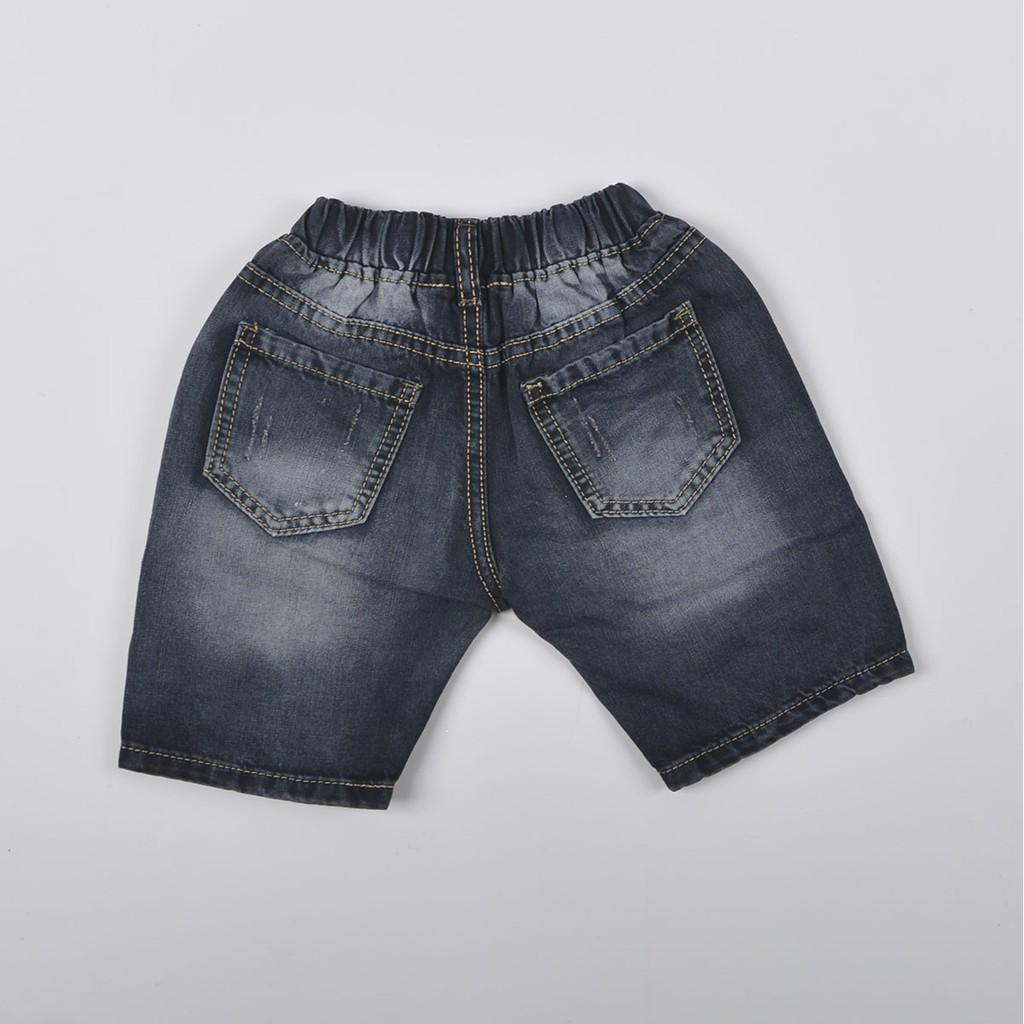 Quần short jean bé trai Vải Mịn Mềm wash rách