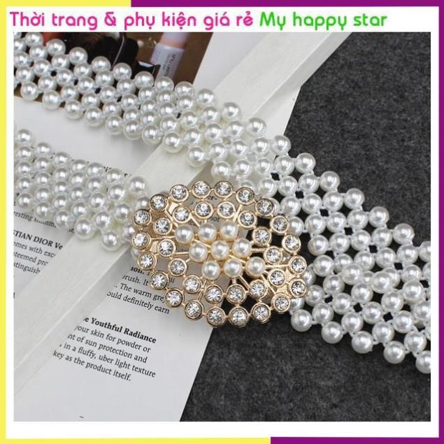 Thắt lưng đính hạt mặt o van bản to dễ phối đồ
