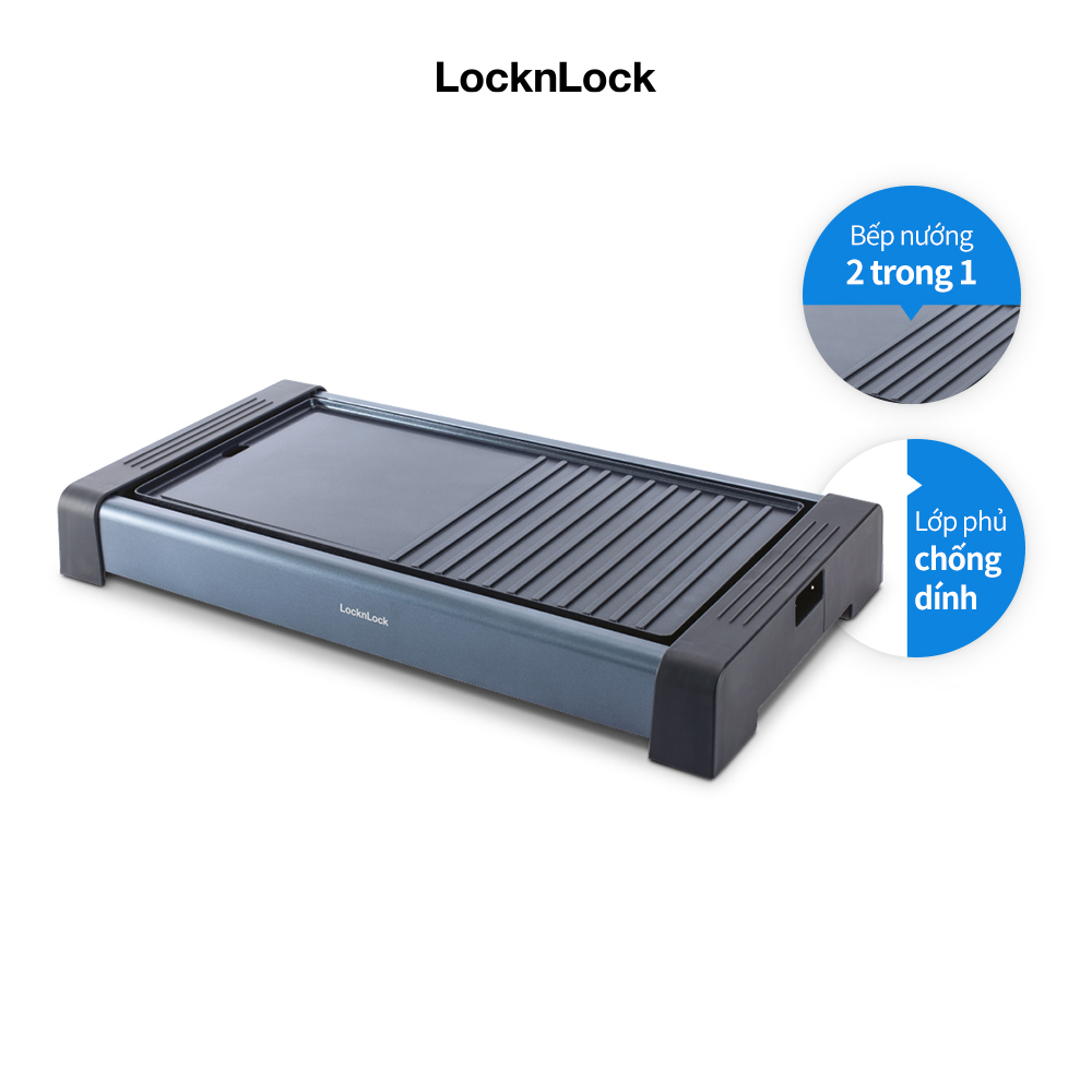 Bếp nướng điện LocknLock- Electric Grill - EJG236BLK (1800-2200W) - Màu đen - Hàng chính hãng