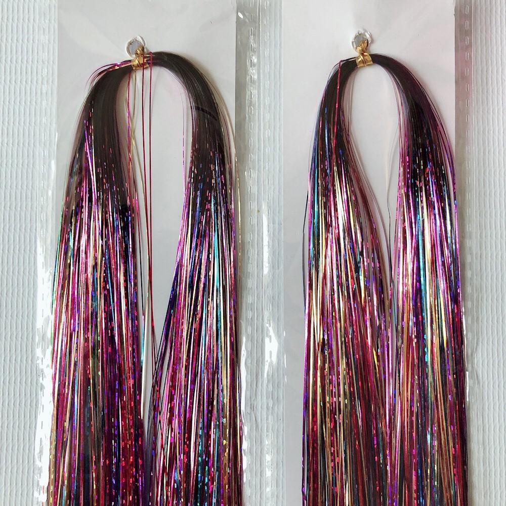 Line tóc kim tuyến cột nhiều màu sắc dài 120cm nặng 3g- mua 5 tặng 1