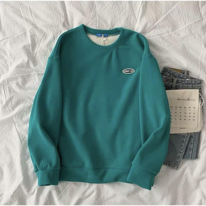 SWEATER logo CHERRY AKA lót nỉ bông đơn sắc basic