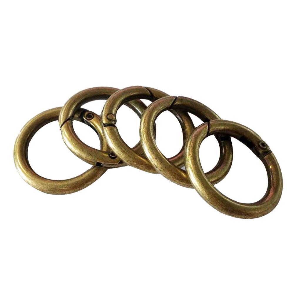 10 Pieces Round Circle Carabiner Clip Snap Hook For Keychain Camping Hiking 28mm