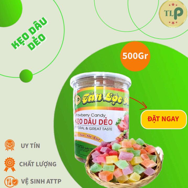 500G KẸO DÂU DẺO THƠM NGON ĐẶC SẢN ĐÀ LẠT PHÙ HỢP MỌI LỨA TUỔI