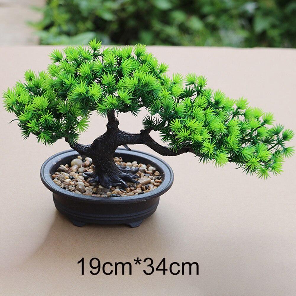 Cây thông giả, chậu cây cảnh bonsai trang trí để bàn, kệ tủ xanh mát tự nhiên CT-03