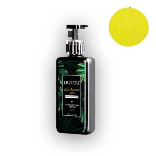 SỮA TẮM GỘI LRO’CRE FOR MEN 2IN1 DÀNH CHO NAM – HAIR & BODY WASH FOR MEN - Tặng Kèm 1 Bông Rửa Mặt Bọt Biển