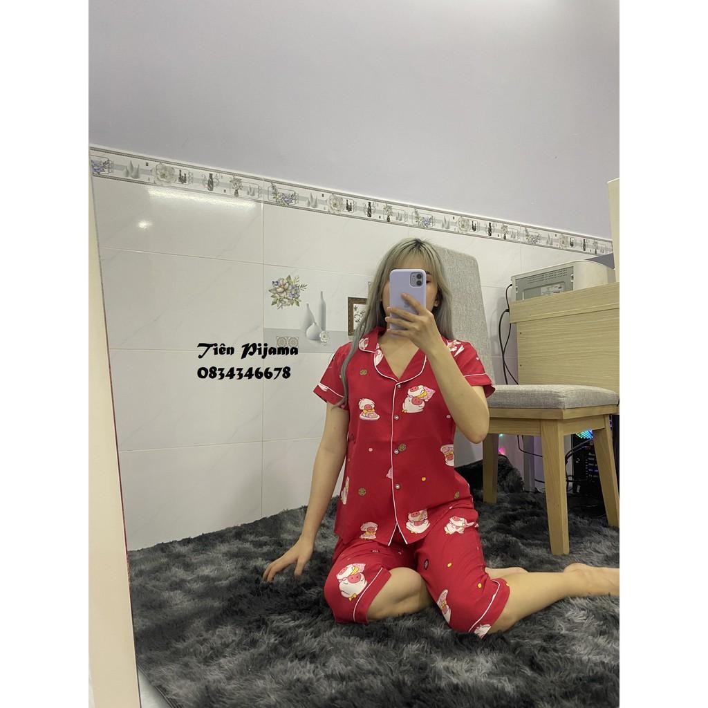 Bộ Pijama Lụa , Bộ Mặc Nhà Lụa Cộc Tay Cao Cấp Hàng Thiết Kế Có Size, Chất Lụa Mịn Mát {ẢNH THẬT- VIDEO THẬT