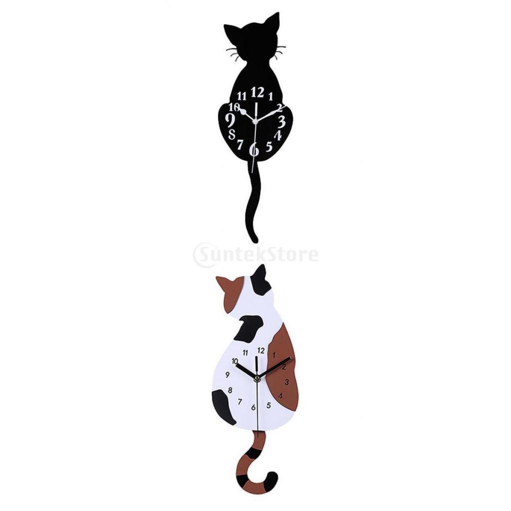 2 Piece Tail Swing Wall Clock Silent Clock for The