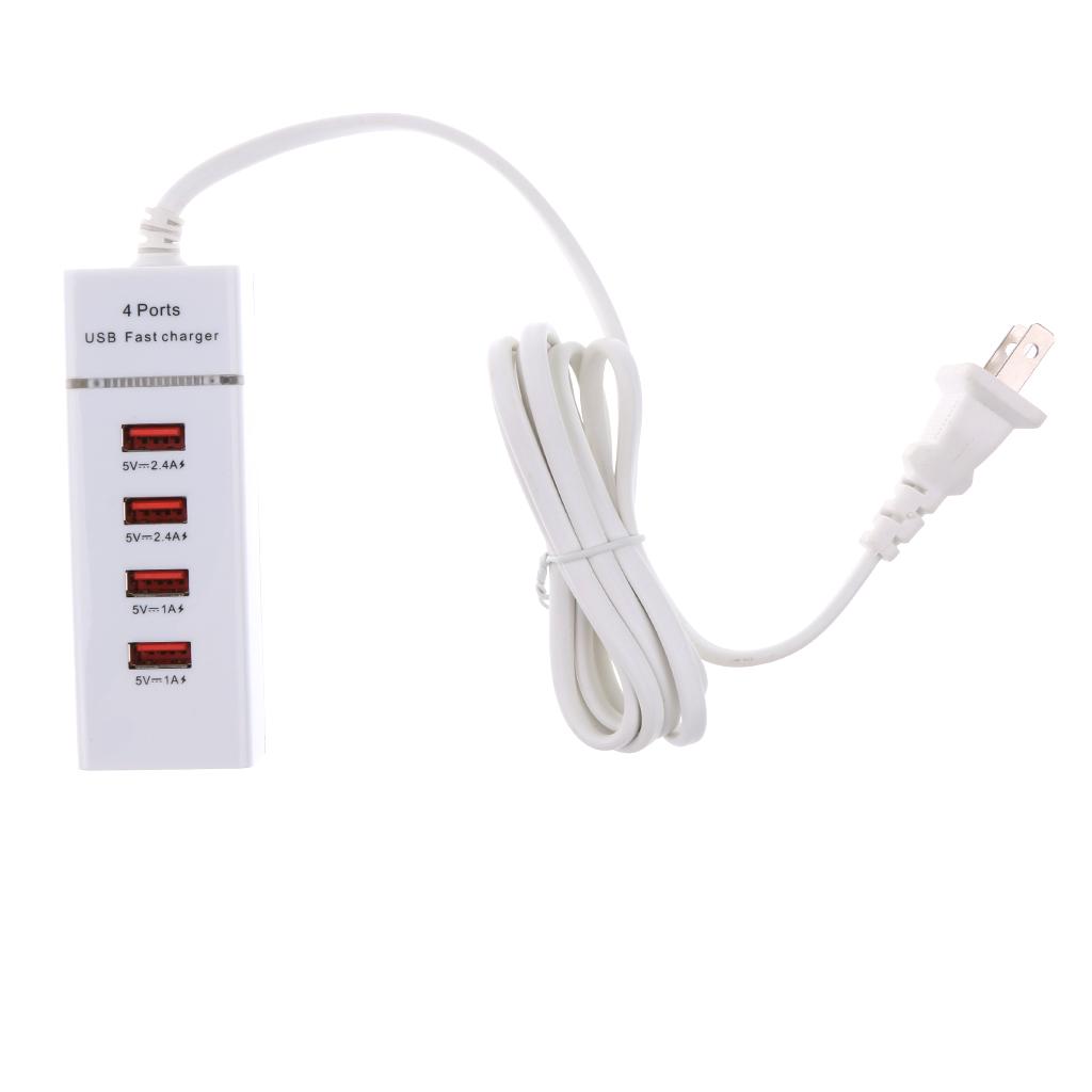 4Port USB3.0 Hi-Speed Compact Hub Adapter Socket For PC Laptop US Plug