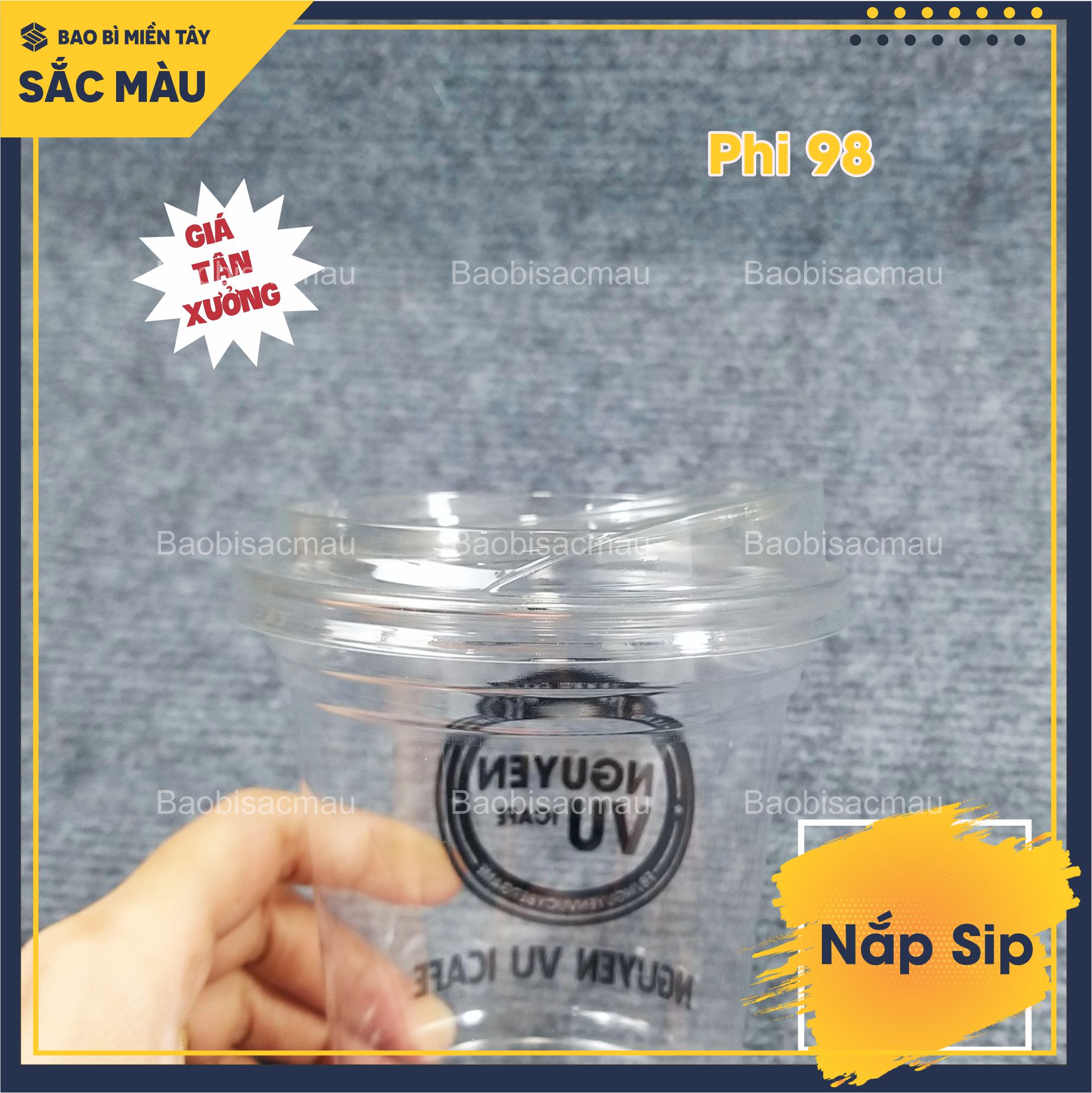 Sỉ 50 Nắp Sip nhựa phi 93mm và 98mm nắp ly trà sữa, cà phê, nước ép...