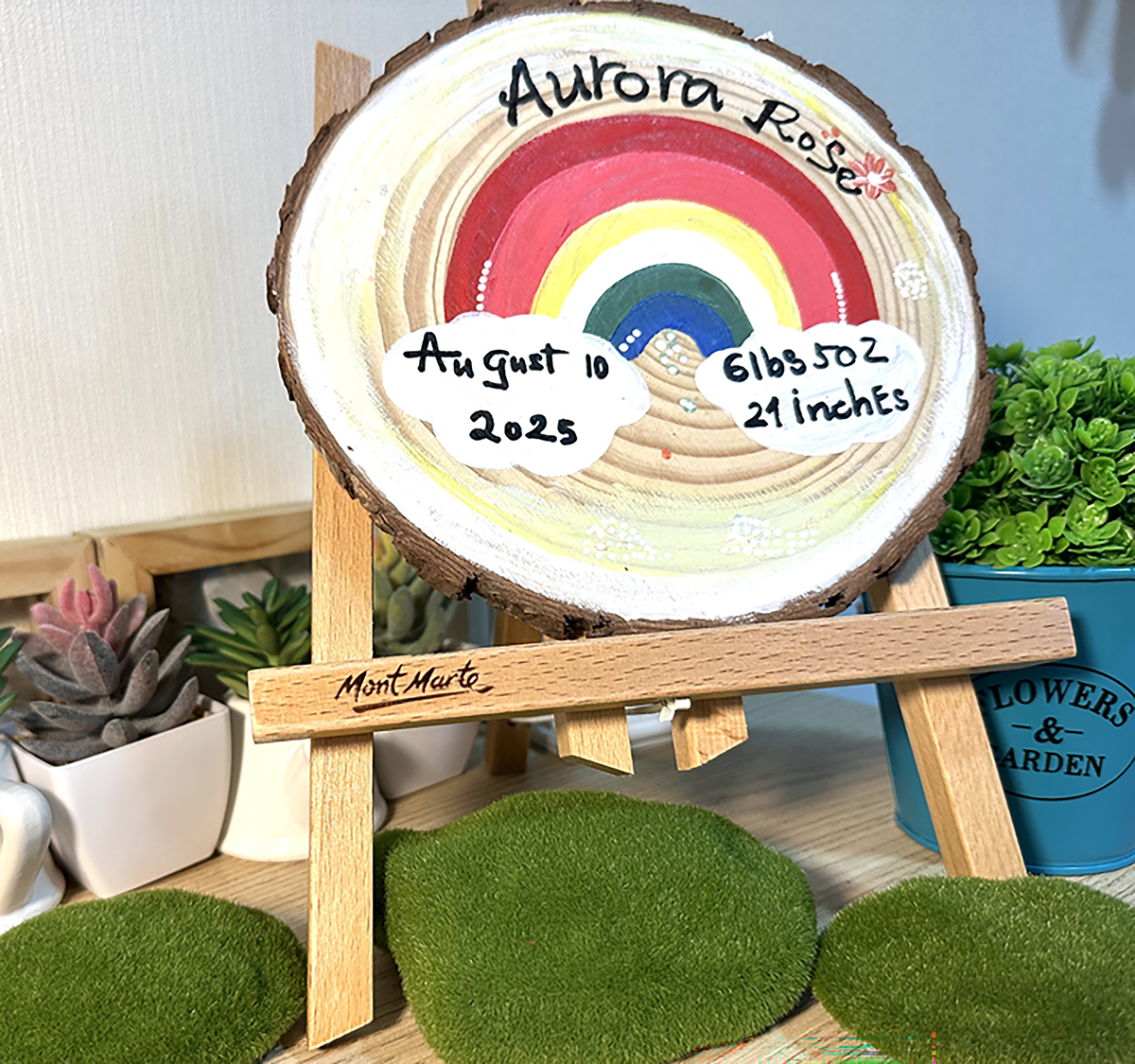 Tranh Vẽ Tay Trên Gỗ Aurora Rose Decor Trang Trí Quán Cà Phê Resort Handmade Độc Bản