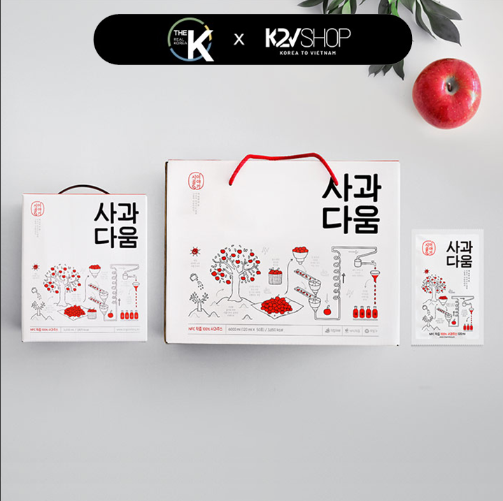 Hộp 30 Gói Nước Ép Táo Hàn Quốc SAGWADAEUM Apple Like (120ml/gói)