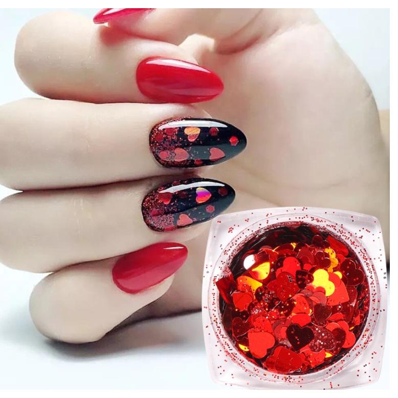 hũ phụ kiện trang trí nail lấp lánh