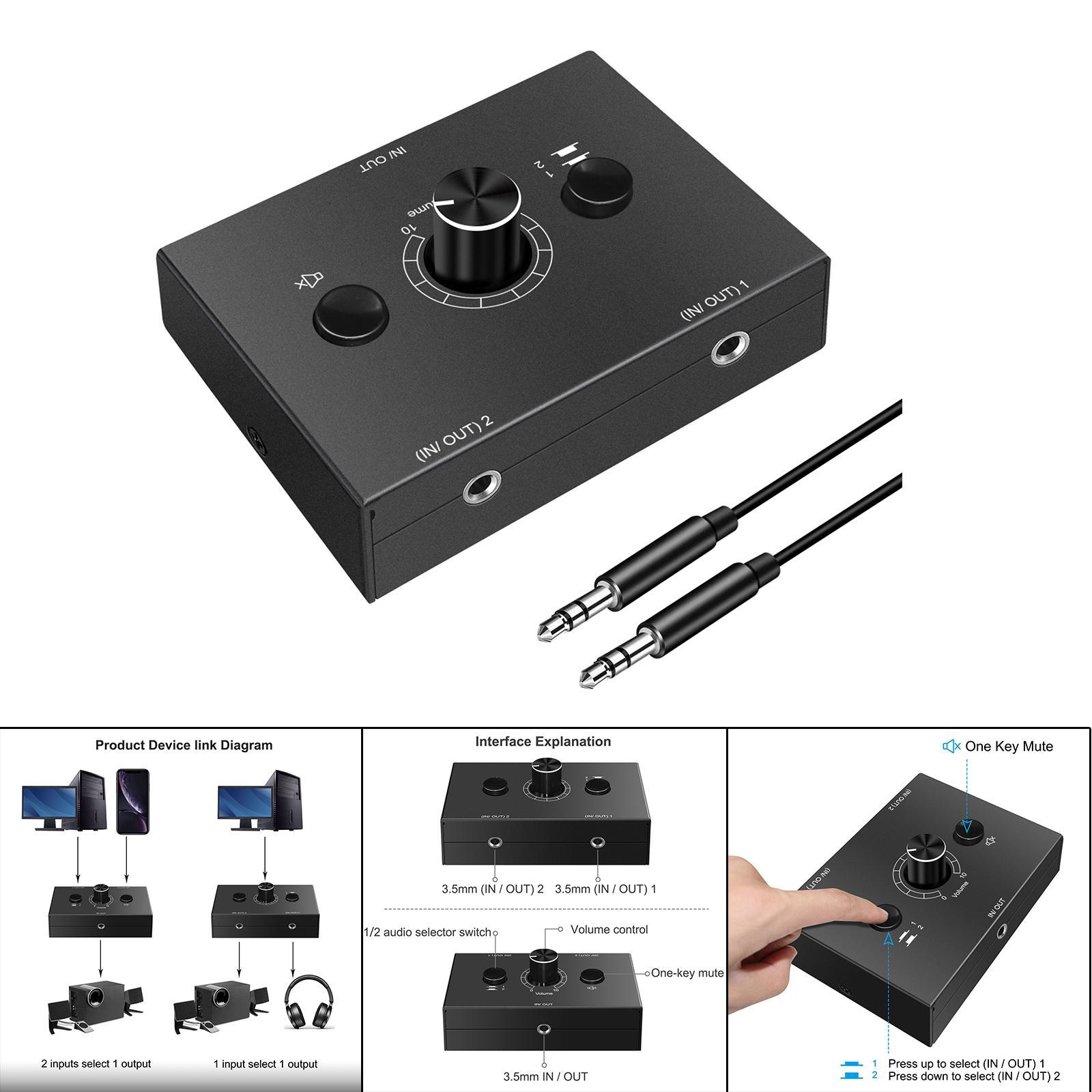 3.5mm Stereo Switcher 1 Out Consoles