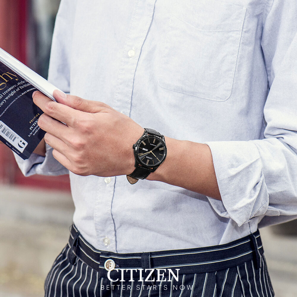 Đồng Hồ Nam Citizen Dây Da NH8365-19F - Mặt Đen