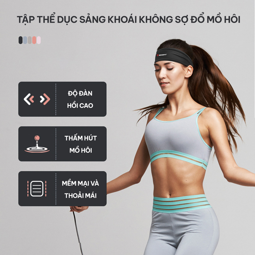 Băng đô thể thao nam nữ GoodFit GF804SB ngăn mô hôi, siêu co giãn dùng cho Yoga, Aerobic, Gym, chạy bộ