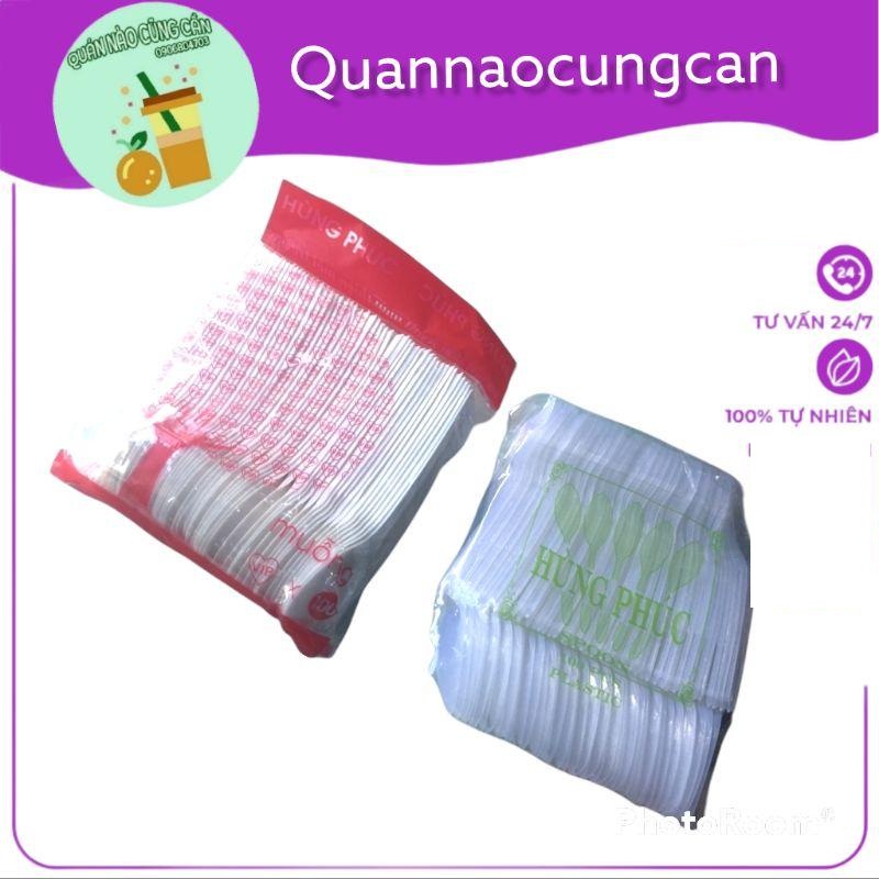 100 muỗng nhựa muỗng dùng một lần nhựa dẻo cao cấp, muỗng ăn cơm dùng quán take away, quán ăn