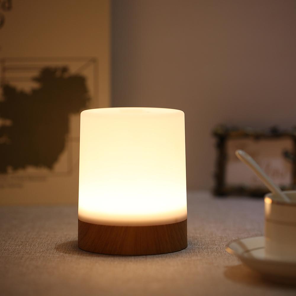 Portable Night Light USB Rechargeable Dimmable Warm White & Color Changing RGB Touching Control Bedside Table Desk Lamps