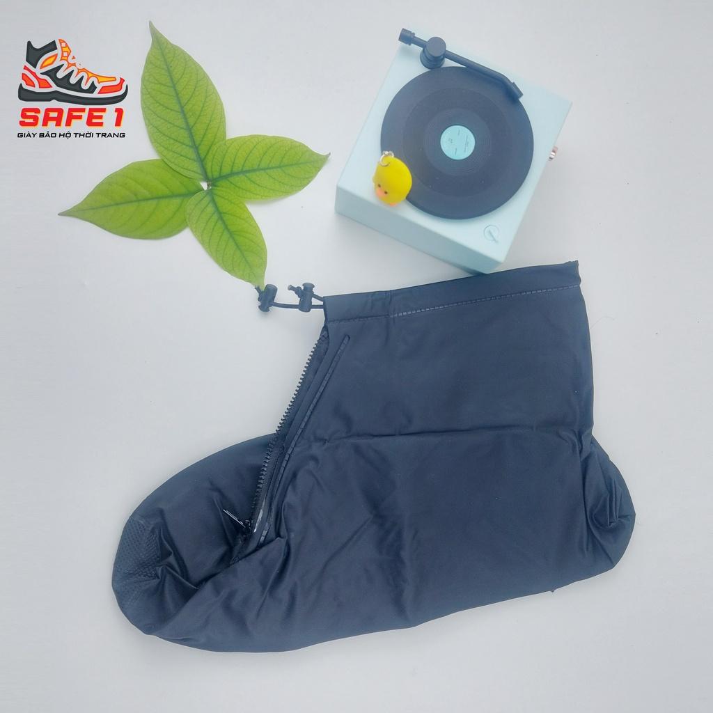Bao giày đi mưa dày dặn có khóa, chống nước, chống thấm, chống trơn trượt. Ủng bọc giày đi mưa có khóa có thắt cổ chân