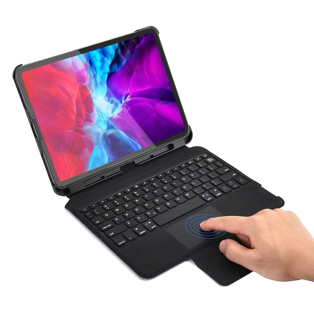 Case bao da bàn phím không dây Bluetooth trang bị touchPad cho iPad Pro 11 2021 Chip M1 / 2020 / Air 4 hiệu CHOETECH BH-012 - hàng nhập khẩu