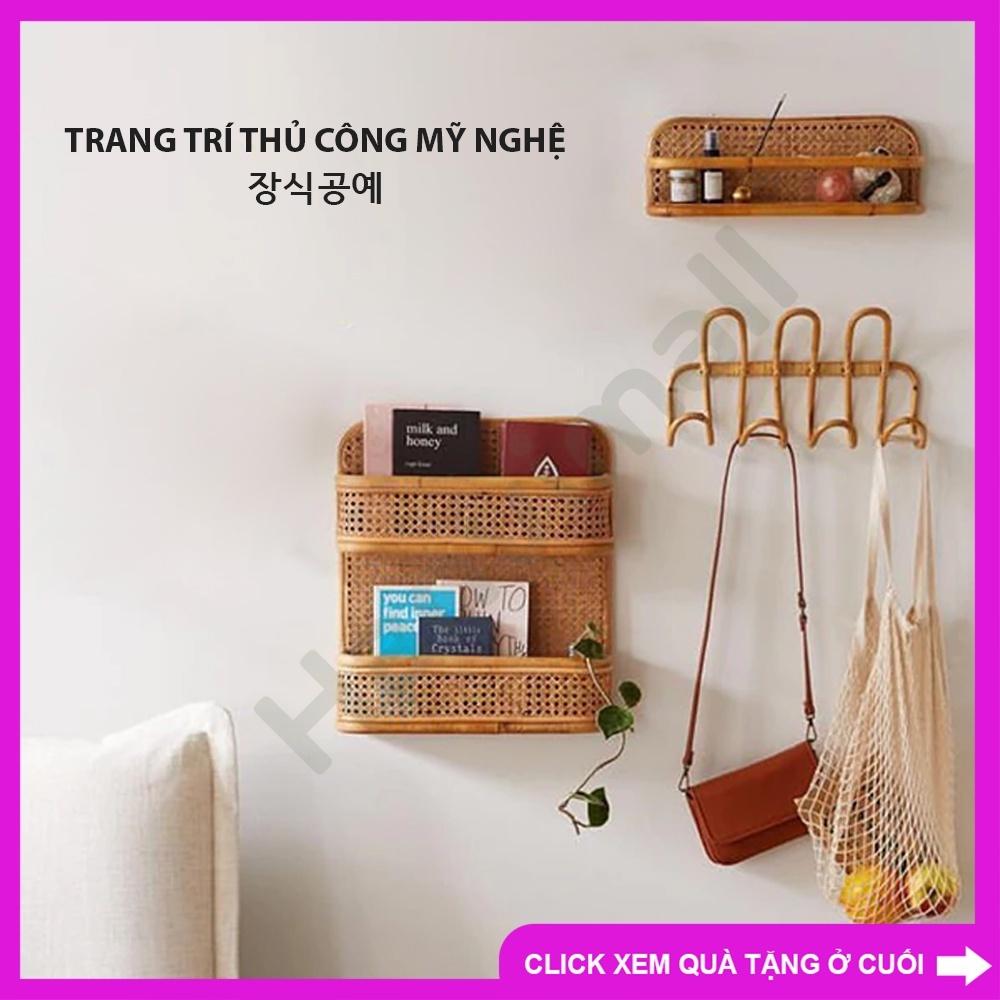 Kệ 2 tầng treo tường làm từ mây