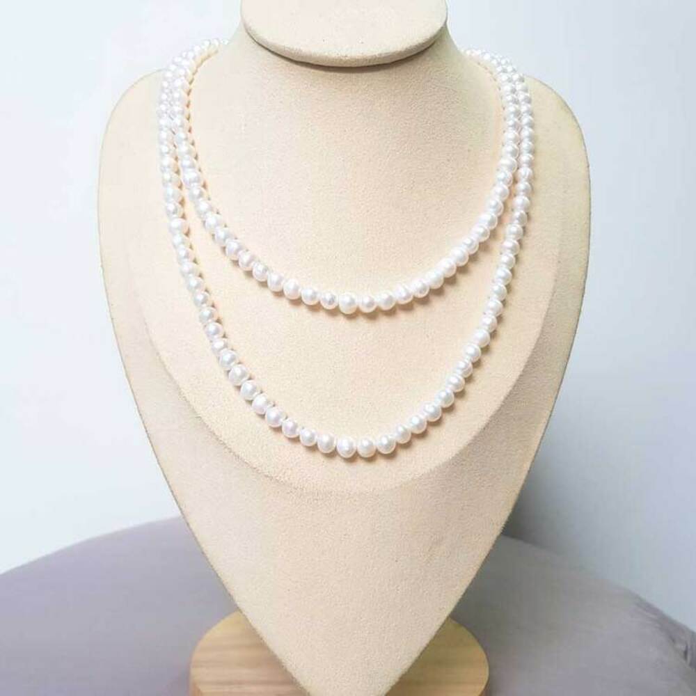 Chuỗi Vòng Cổ Ngọc Trai Tự Nhiên Cao Cấp - Chuỗi Đôi - Trang Sức Cô Tấm - Sophie Pearl (6-7ly) - CTJ0510 + Tặng Kèm Bông Tai