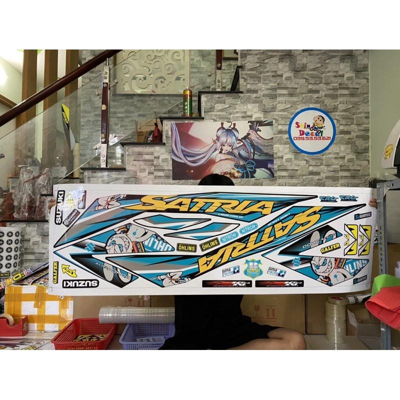 Tem rời dành cho Satria Fi thỏ dán xe đen