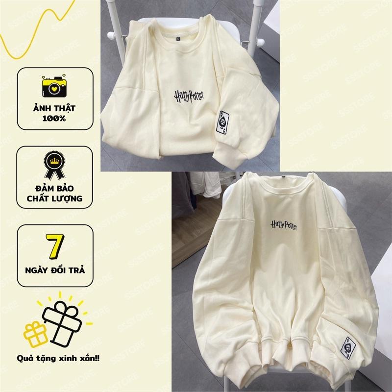 Áo Sweater nỉ thêu Harry Potter GOLDEN DREAM tay dài phồng UNISEX NE346