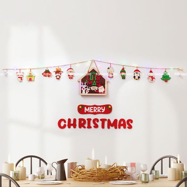 Dây Hình Gỗ Treo Tường Trang Trí Giáng Sinh - Bách Mộc - Nhà Tuần Lộc